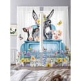 thumbnail image 4 of Blue Truck Cow Sheer Curtains 84 Inches Long 2 Panels Set, Window Sheer Curtains for Living Room/Bedroom, Animals Spring Floral Butterfly Farmhouse Light Filtering Rod Pocket Curtain 52''x84''x2, 4 of 8