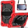 thumbnail image 3 of ELEHOLD Rugged Hybrid Case For Samsung Galaxy Tab A11 2025 8.7-inch, with Built-in Kickstand 360° Rotating Handstrap Crossbody Shoulder Strap Shockproof Heavy Duty Case, Red+Black, 3 of 7