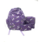 Unicorn Backpack Lunch Kit and Accessory Pouch-3 Piece Set