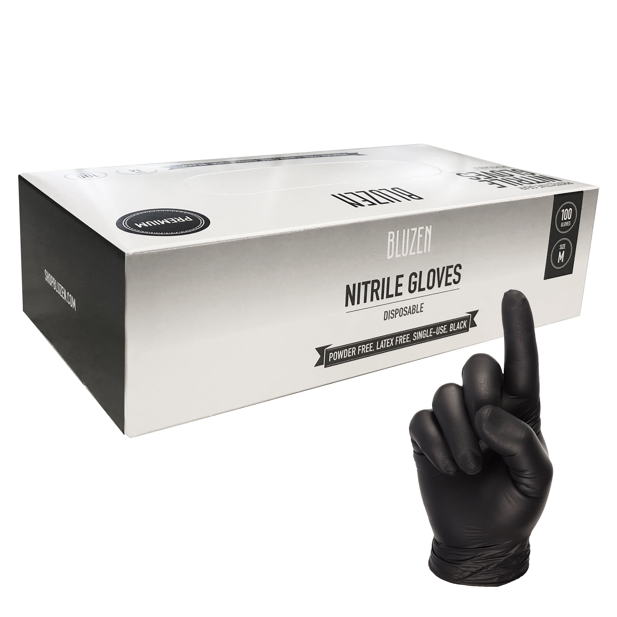 Disposable Black Nitrile Multi Purpose Use Gloves, Non Sterile, Powder