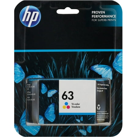Original HP 63 Tri-color Ink Cartridge | Works with HP DeskJet 1112, 2130, 3630 Series; HP ENVY 4510, 4520 Series; HP OfficeJet 3830, 4650, 5200 Series | Eligible for Instant Ink | F6U61AN