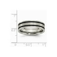 thumbnail image 6 of Grey Titanium Ring Band Wedding Black Brushed Enameled Flat 6mm, 6 of 6