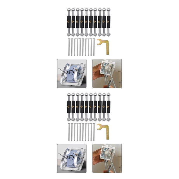 Sidaley Kit de varilla de soporte de tornillos de casete dispositivo de reparación resistente a la oxidación para interruptor de pared 86 2piezas 86 Ronda