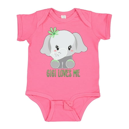 

Inktastic Gigi Loves Me- Cute Elephant Gift Baby Boy or Baby Girl Bodysuit