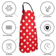 thumbnail image 2 of Red White Polka Dot Apron for Women with Pockets Adjustable Cooking Aprons for Baking Household Cleaning, 2 of 7