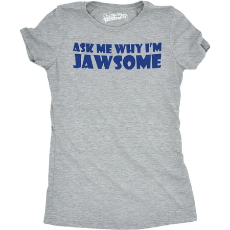 - Women's Flipover Ask Me Why I'm Jawsome T Shirt Funny Flip-Up Shark Shirt