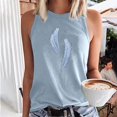thumbnail image 2 of Babysbule Womens Tank Tops Summer Women's Sleeveless Summer Casual Tops Round Neck Printing Sleeveless Vest Tops, 2 of 7