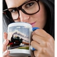 thumbnail image 2 of 3drose, Steam Train, 15oz Two-tone Blue Mug, 2 of 6