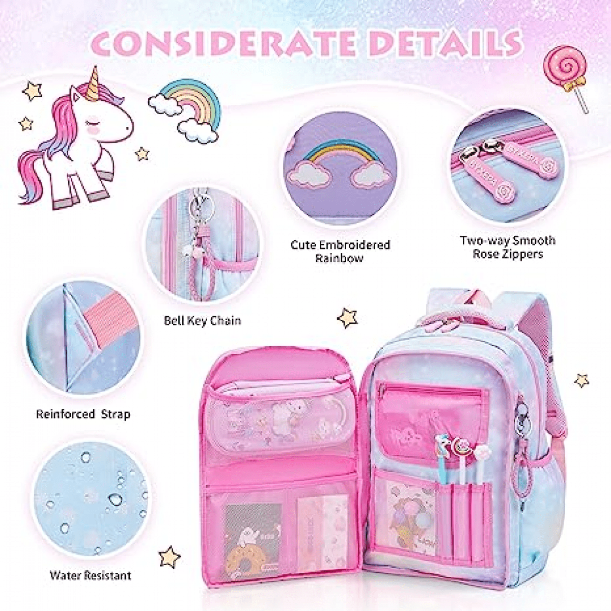 School Backpacks for Girls Cute Book Bag with Compartments for Teen Girl Kid Students Elementary Middle School Kids School Bag Walmart