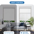 thumbnail image 4 of Lauren Taylor Cordless Zebra Blinds for Windows - 100% Polypropylene and PVC Pull Down Blackout Shades, Dual Layer Sheer or Privacy Light Control Day & Night Roller Blinds (White, 48" W x 84" H), 4 of 6