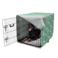 thumbnail image 5 of Sheep Dog Crate Cover, Illustration of Fluffy Animals Jumping over a Fence, Easy to Use Pet Kennel Cover Small Dogs Puppies Kittens, 7 Sizes, Sea Green Taupe Grey, by Ambesonne, 5 of 6