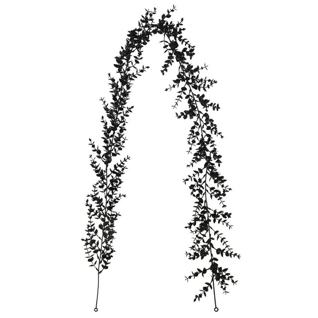 WHEANG Halloween Black Maple Garland Artificial Hanging Fall Leave Vines Home Decor Thanksgiving Garlands Decor