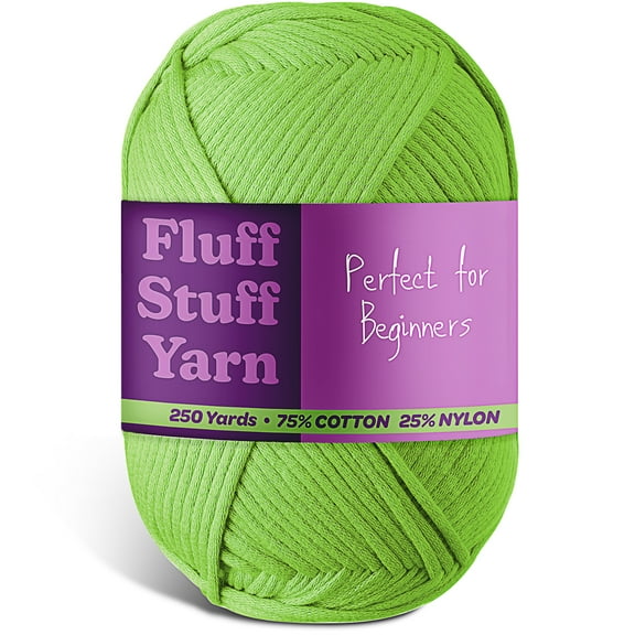 Lammaloe Cotton Yarn For Crocheting And Knitting, (250 Yards) Worsted Medium #4 Crochet Yarn For Beginners, Grass Green