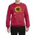 thumbnail image 2 of You Are My Sunshine Skull And Sunflower Inspirational/Christian Unisex Crewneck Graphic Sweatshirt, Vintage Heather Red, X-Large, 2 of 3