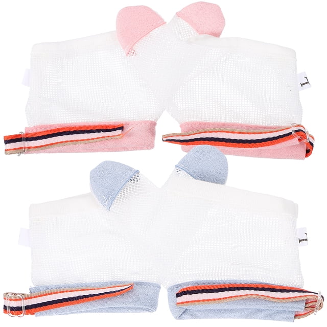 2 pares de guantes ajustables antisucción para bebés. Guantes para evitar que los bebés se chupen los dedos.
