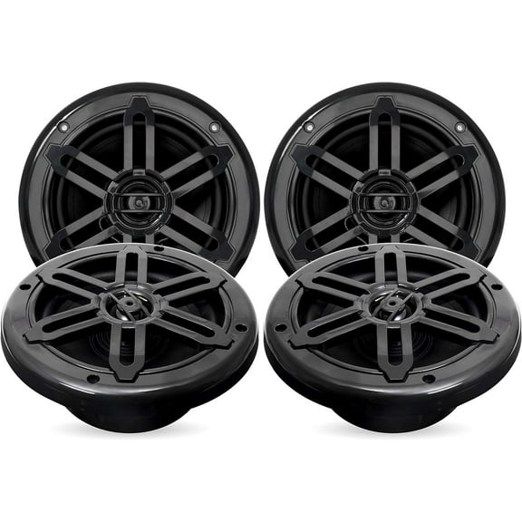 Belva BMS654BT 1000W Peak 4-Channel Bluetooth Amplifier with Four 6.5" 2-Way Coaxial Marine Speakers