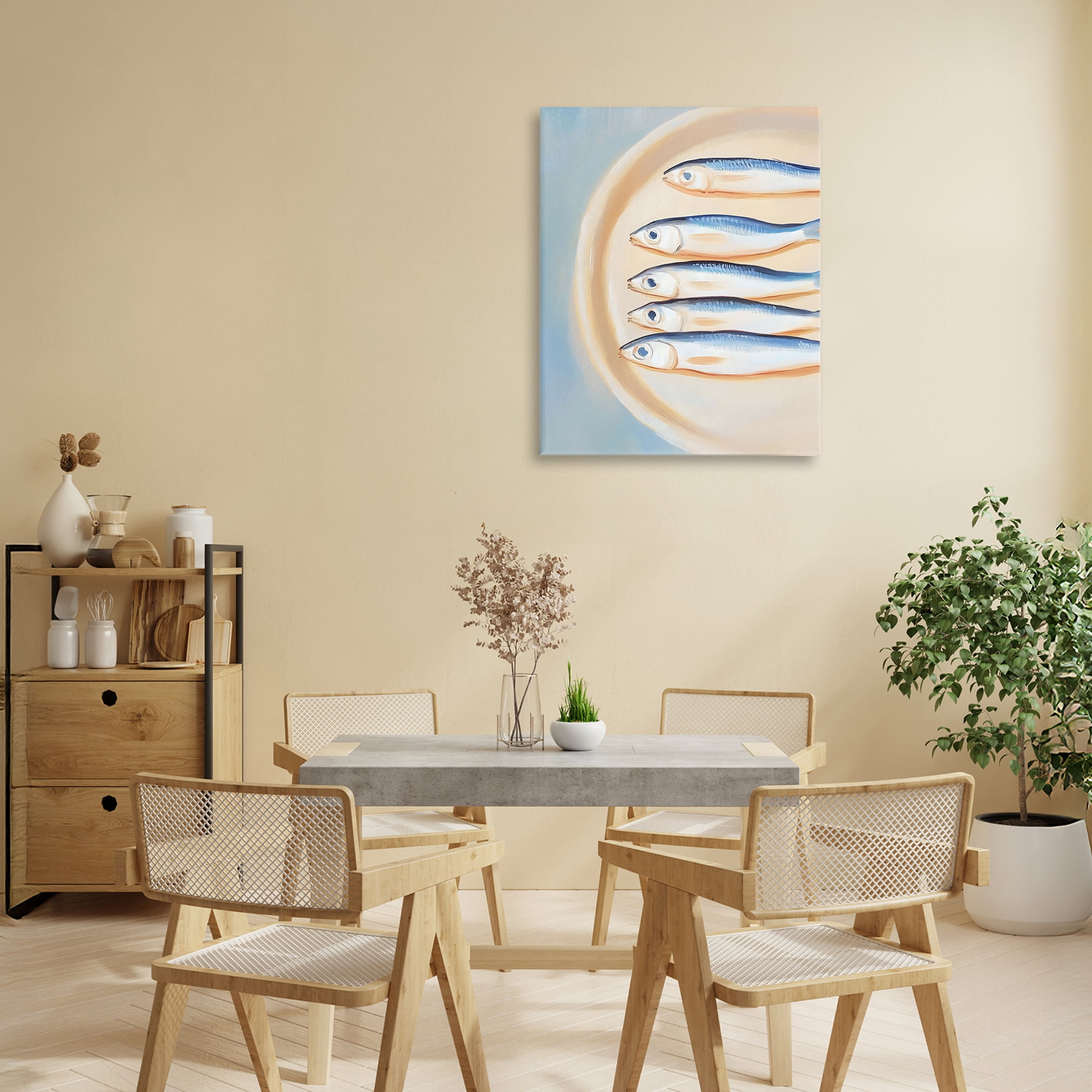 Stupell Industries Plate of Sardines Canvas Wall Art, design by The Prints Vibe