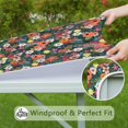 thumbnail image 6 of Pioneer Flower Floral Print Pattern Square Fitted Tablecloth with Elastic Edge,Square Table Cover,Washable Elastic Table Cover for Home Kitchen Party Decor 34"x34", 6 of 6