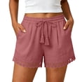 thumbnail image 2 of ByworldtasicNo Boundaries Womens Shorts Summer Casual Loose Elastic Waist Drawstring Lace Boho Beach Cover Up Shorts, 2 of 7