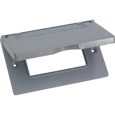 14249 1 Gang Gray Weatherproof Horizontal GFCI Outlet Cover