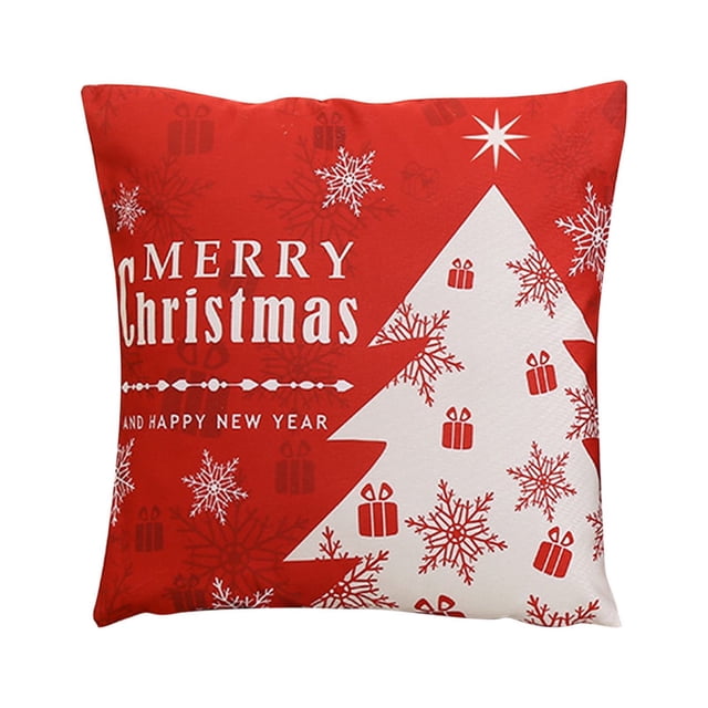 onlyliua ¡ Ofertas Del Día Liquidación Prime! Funda de Almohada con Estampado Navideño, Funda de Cojín de Lino para Sofá, Funda de Cojín para Decoración Del Hogar, Funda de Almohada Familiar