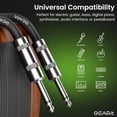 thumbnail image 4 of GearIT Audio Instrument Cable (10ft) 1/4 Inch to 1/4 inch Straight Male to Male for AMP Cord, Bass and Electric Guitar - Brown/Yellow, 4 of 8