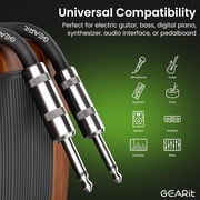 GearIT Audio Instrument Cable (15ft) 1/4 Inch to 1/4 inch Straight Male to Male for AMP Cord, Bass and Electric Guitar - Black/White