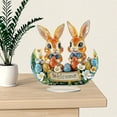 thumbnail image 4 of Easter Bunny Decorations for Tabletop, Easter Eggs Bunny Centerpiece, 2d Easter Bunny Desk Easter Decor for Home Table,Acrylic Bunny Ornaments,Easter Decorations for The Home Indoor Holiday Decor, 4 of 7