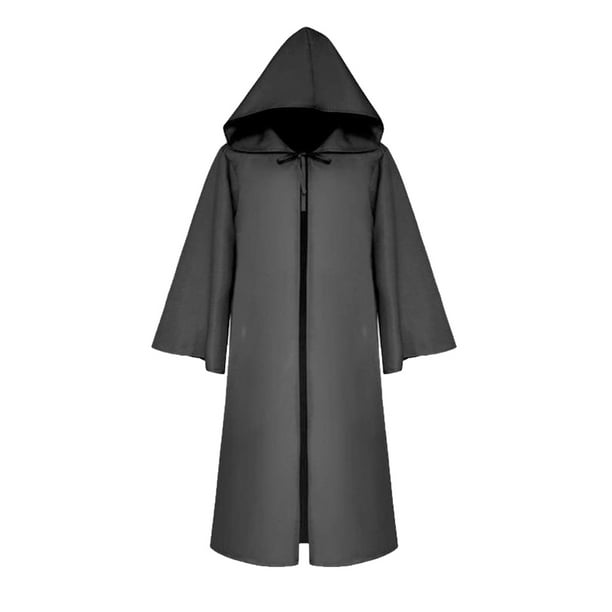 Sonducket Capa con capucha para Halloween, atmósferas de fiesta aterradoras, disfraz de Cosplay Unisex, bata larga, Carnaval, Horror, correa Disfraces de disfraces Negro METRO