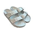 thumbnail image 3 of Andrew By Andrew Stevens Comfort Slides Double Buckle Adjustable Scooby Flat Sandals, 3 of 4