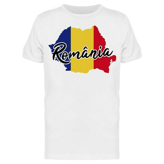 Romania Map T-Shirt Men -Image by Shutterstock, Male Small