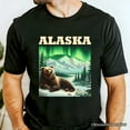 thumbnail image 2 of Majestic Alaska State Wilderness Vintage T-Shirt, Northern Lights Grizzly Bear Tee and Nature Souvenir, 2 of 5