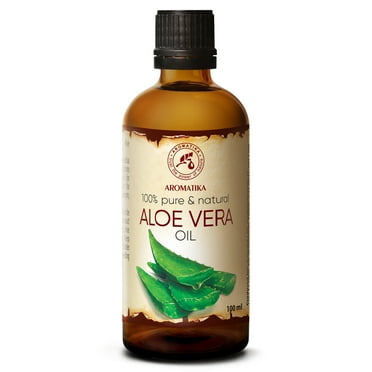 AROMATIKA Aloe Vera Barbadensis - Brazil 100% Organic Moisturizing & Hydrating Best for Skin Toner, Hair Growth, Face Moisturizer, Baby Massage, Relaxation, and Bath 3.4oz