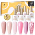 thumbnail image 1 of BORN PRETTY 6 Bottles 10ml Jelly Transparent Nail Gel Pink Nude Color Soak Off Gel Nail Polish for Manicure Gong Bohan LED, 1 of 2