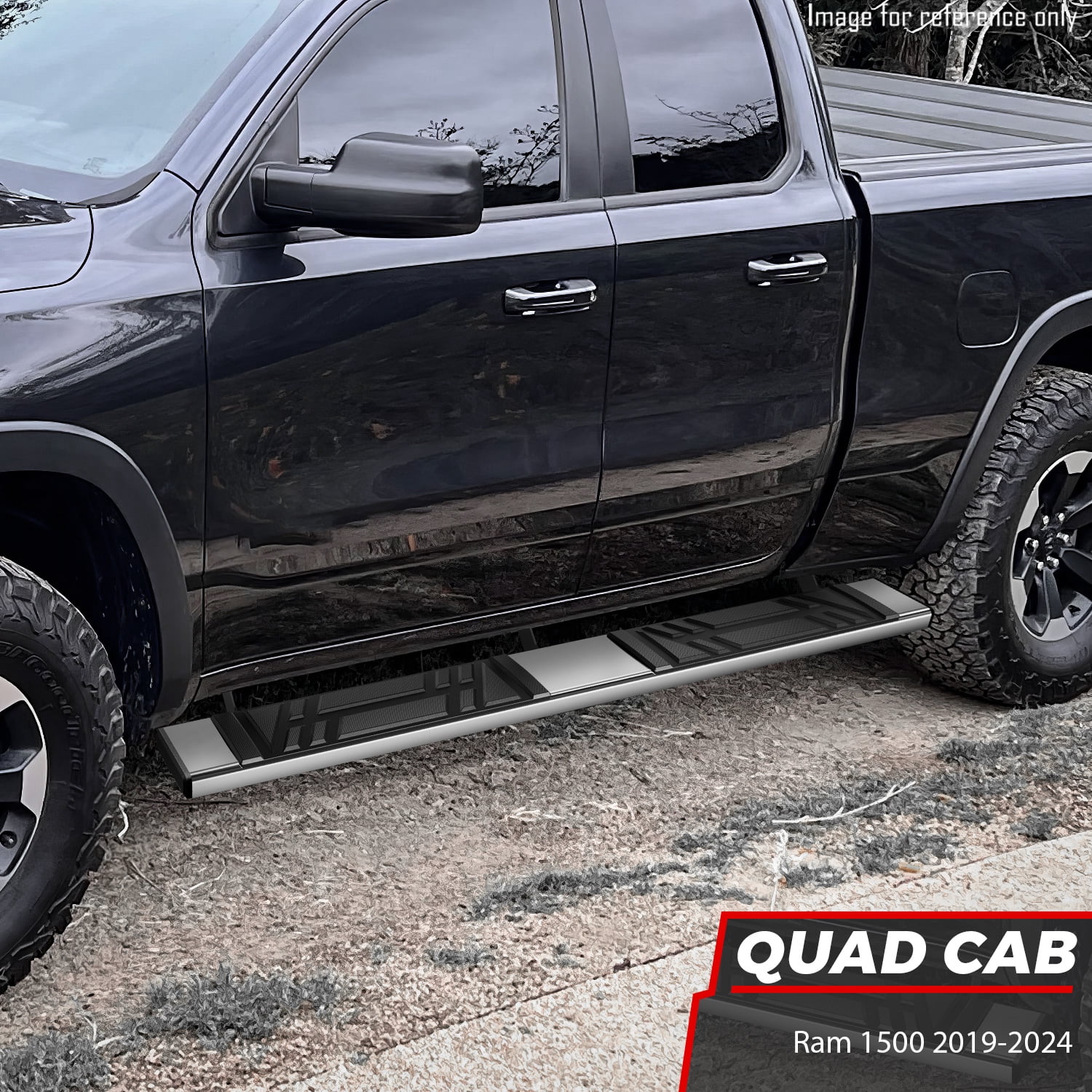 DNA Motoring 6.5" Side Step Nerf Bars Running Boards for 2019-2024 Ram 1500 Extended Cab