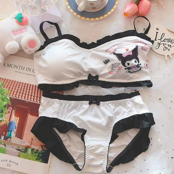 Kawaii Sanrio Kuromi cannelle ma mélodie sous-vêtements costume japonais Anime Y2K douce fille mode Sexy hanche enveloppement caleçon soutien-gorge