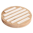 thumbnail image 1 of Qarigey Bandeja para anillos, organizador de almacenamiento de joyas, caja de soporte redonda, pendiente de madera, regalo, de boda, tienda plana Ropa, zapatos y accesorios Miscelánea Piel blanca Qarigey AP015709-02, 1 of 6