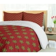 thumbnail image 5 of Ambesonne Burgundy Duvet Cover Set, Flowers with Rounds, 2-Calking, Brown and Turquoise, 5 of 7