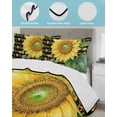 thumbnail image 3 of Quilts Queen Size Bedding Set, Sunflower Farmhouse Reversible Summer Quilt 3 Pieces, Pastoral Floral Bees Dots Black Lightweight Bedspreads Coverlets with 2 Pillow Shams for All Seasons, 3 of 5