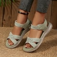 thumbnail image 5 of TAGOLD Women's Sandals,Women's Fashion Casual Summer Style Solid Color Thick Bottom Beach Mouth Wedge Slippers, 5 of 5