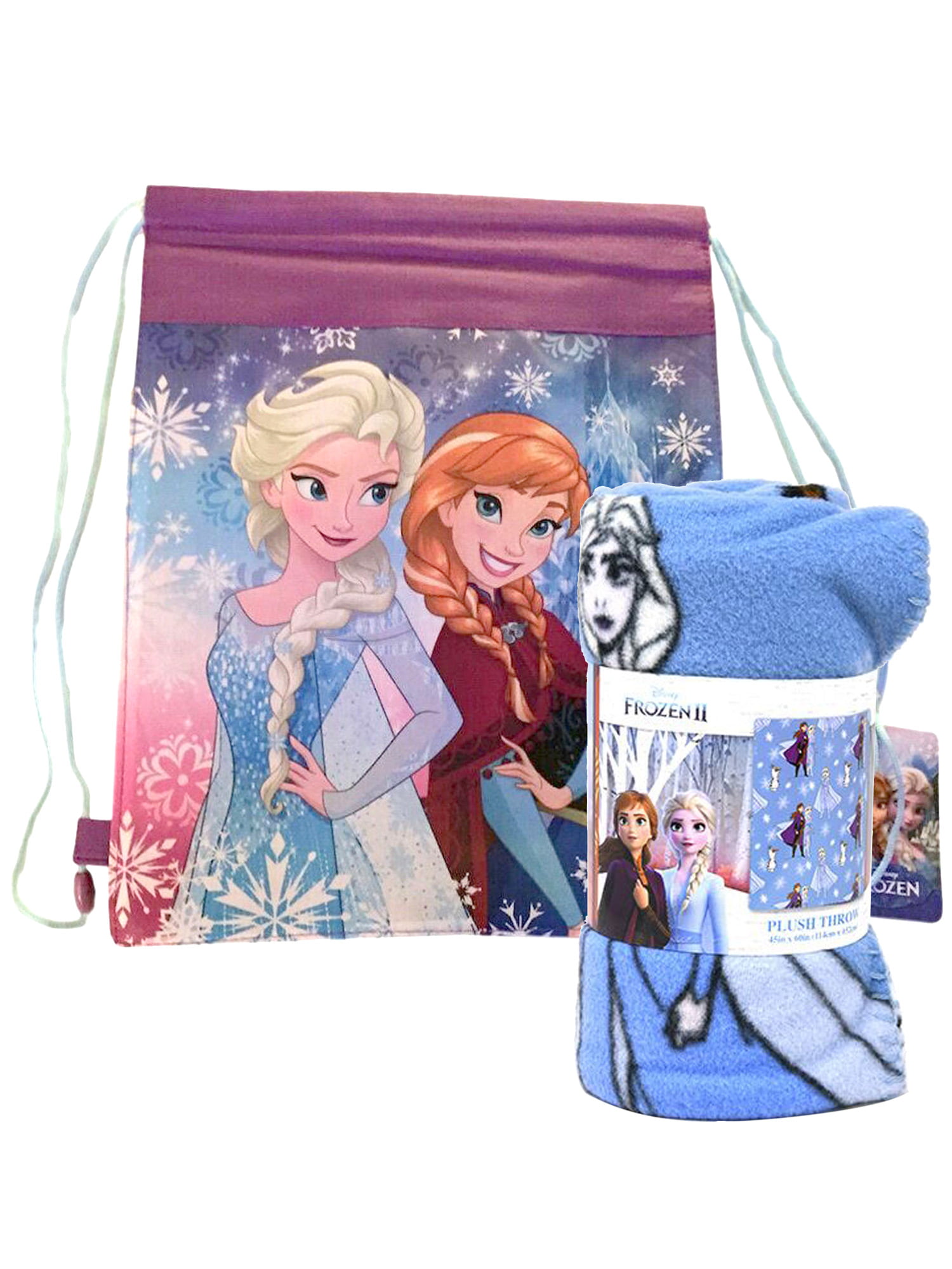 Frozen II Throw Blanket Anna Elsa 45" x 60" w/ Disney Large Tote Bag Kristoff 