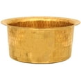 thumbnail image 2 of Radhna Traditional Indian Brass Patila Tope Topia Bhaguna Round Patila Cooking Pot Capacity 1 Litre Brass Tope, 2 of 2