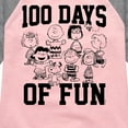 thumbnail image 3 of Peanuts - 100 Days Of Fun - Toddler & Youth Girls Raglan Graphic T-Shirt, 3 of 5