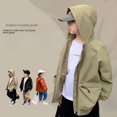 thumbnail image 4 of Abrigo de color sólido para niños, estilo casual de moda de primavera, abrigo de otoño para niños medianos y grandes, 4 of 6