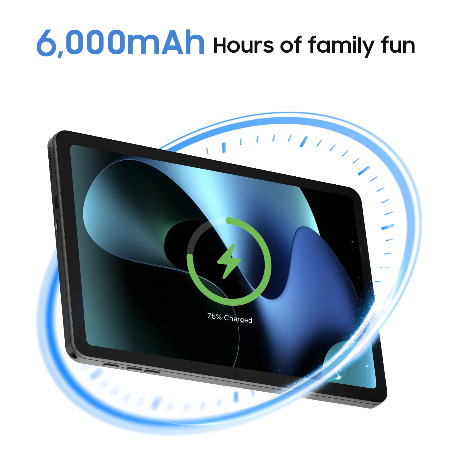 Thunrlge Tablet, 10-Inch Android Tablet, Android 15 tablet, 6 RAM 128GB ROM (TF CARD 256GB) Google Certified, Kids Software Pre-Installed, WiFi, Shockproof Case, Gift for parents, (silver)