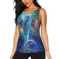 thumbnail image 2 of Picia Colorful Winged Dolphin Pattern Women's Workout Tank Top,Breathable Activewear,Slim Fit Athletic Top,Versatile Workout Moisture-wicking top-X-Large, 2 of 9
