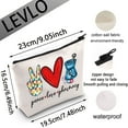 thumbnail image 6 of LEVLO Pharmacist RX Cosmetic Make up Bag Pharmacy Technician Gift Peace Love Pharmacy Makeup Zipper Pouch Bag For Graduation Birthday, 6 of 6