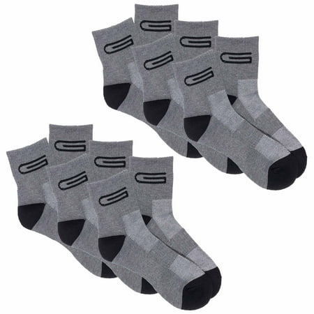 Golberg Men's Mid-Calf Crew Socks in Black & Charcoal Gray - 6 Pack of Sweat Wicking Sport Socks - Cushion (Best Workout To Get A Six Pack Fast)