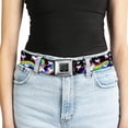 thumbnail image 5 of Buckle-Down Belt, Seatbelt Buckle Belt, Unicorns Rainbow Swirl Black, 34 to 52 Inches, 5 of 9
