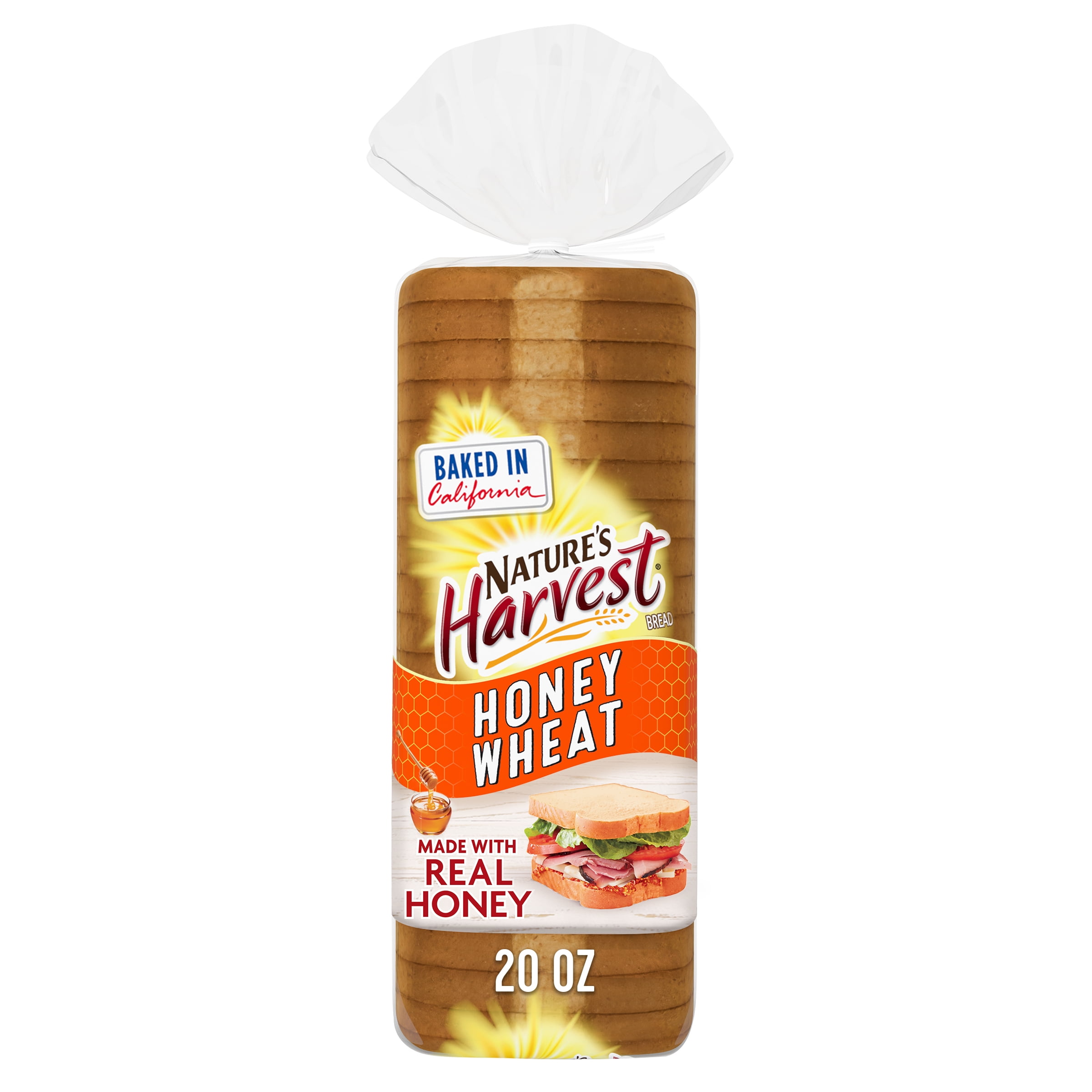 Nature's Harvest Honey Wheat Bread, 20 oz - Walmart.com